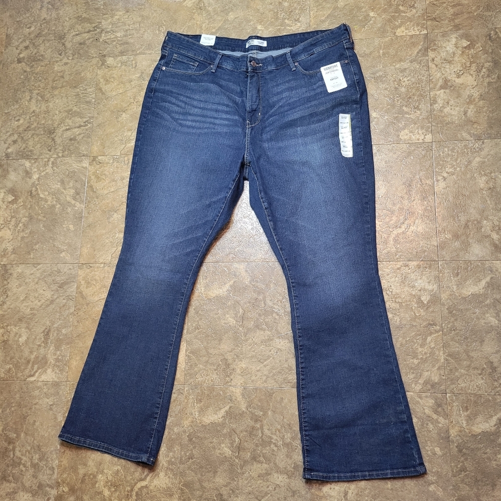 Levis Signature Bootcut Jeans Womens 24M 37x32 (41x30.5) Blue High Rise